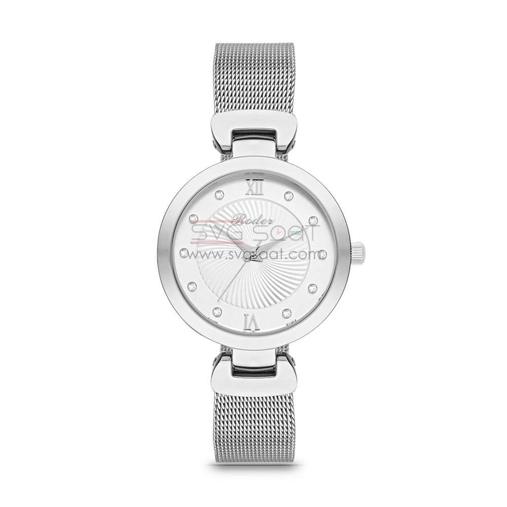 RODER 7250 GÜMÜŞ KLASİK BAYAN KOL SAATİ - BEYAZ