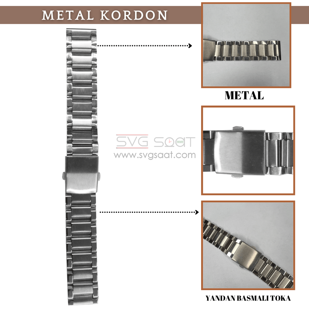 PASLANMAZ METAL KORDON MK103 - 22MM