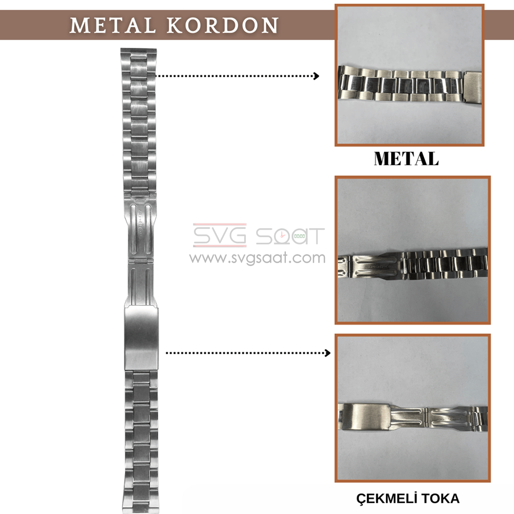 PASLANMAZ METAL KORDON MK104 - 24MM