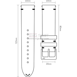 R4101S RODER DERİ KAYIŞ - SİYAH - 22MM