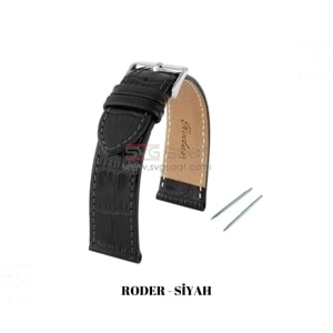R4149S RODER DERİ KAYIŞ - SİYAH - 22MM