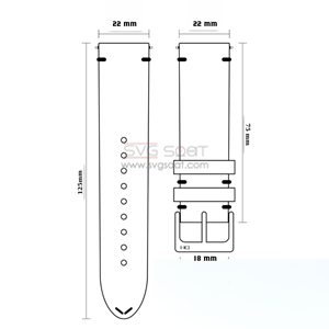 R4102S RODER DERİ KAYIŞ - SİYAH - 22MM