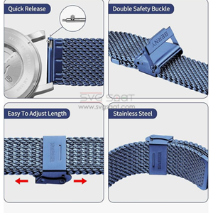PASLANMAZ ÇELİK KORDON MK1003 - BLUE - 22MM