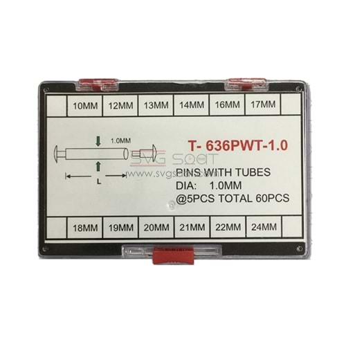 T-636PWT - GEÇMELİ 1,0MM PİM SET